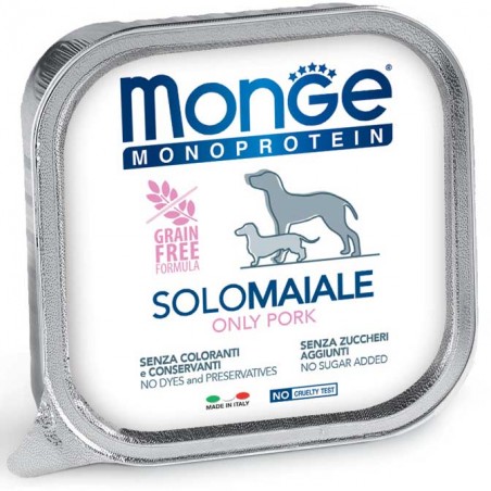 Monge Monoprotein Solo konservai su kiauliena šunims, 12 x 150 g