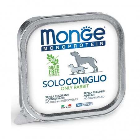 Monge Monoprotein Solo konservai su triušiena šunims, 12 x 150 g