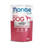 Monge Grill Dog Pouches konservai su jautiena šunims, 12 x 100 g