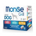 Monge Grill Multipack konservų rinkinys su jautiena, menke ir vištiena bei kalakutiena šunims