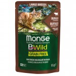 Monge BWild All Large Breeds konservai su buivoliena ir daržovėmis katėms, 12 x 85 g