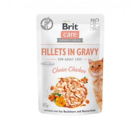 Brit Care Cat Fillets in Gravy Choice Chicken konservai katėms su vištiena