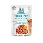 Brit Care Cat Sterilized Fillets in Gravy Healthy Rabbit konservai katėms su triušiena