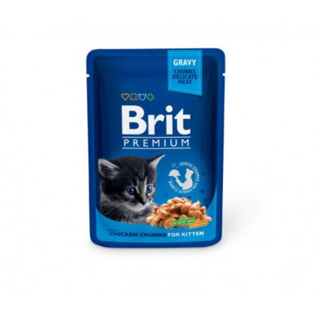 Brit Premium Cat Chicken Chunks Kitten konservai kačiukams su vištiena