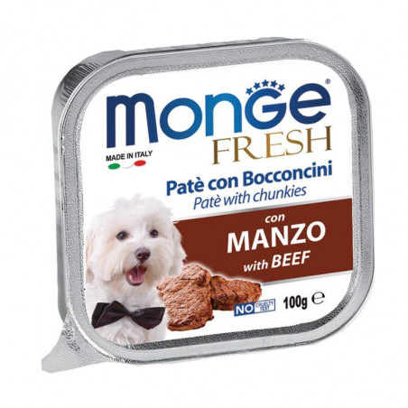 Monge Fresh paštetas su jautienos gabaliukais šunims, 12 x 100 g