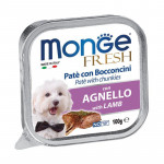 Monge Fresh paštetas su ėrienos gabaliukais šunims, 12 x 100 g
