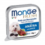 Monge Fresh paštetas su antienos gabaliukais šunims, 12 x 100 g