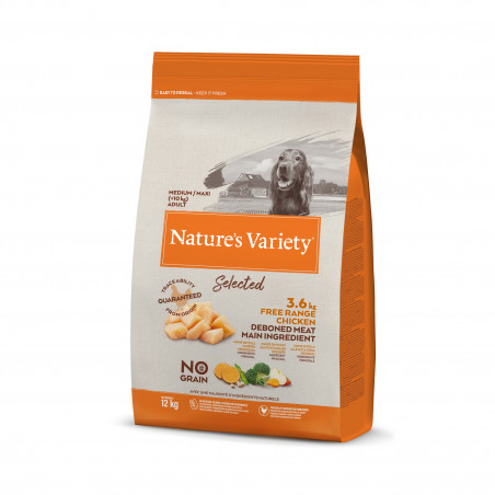 Nature's Variety NO GRAIN MED/MAX ADULT CHICKEN maistas šunims su vištiena
