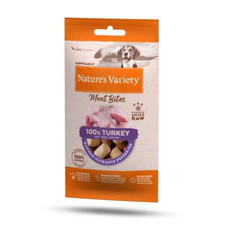 Nature's Variety Meat Bites skanėstai šunims su kalakutiena