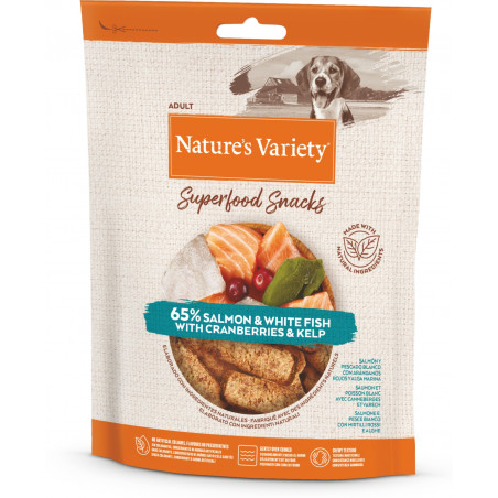 Nature's Variety Super Food Snacks skanėstai šunims su lašiša