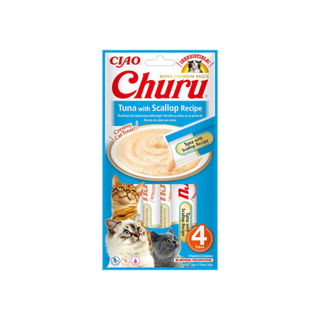 Churu kreminis skanėstas katėms su tunu ir šukutėmis