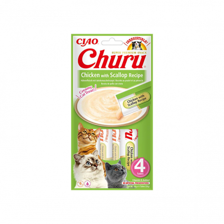 Churu kreminis skanėstas katėms su vištiena ir šukutėmis