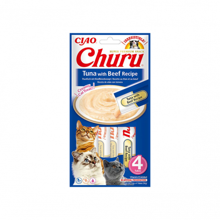 Churu kreminis skanėstas katėms su tunu ir jautiena