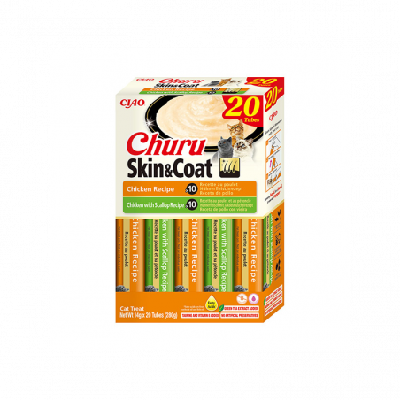 Churu Skin and Coat kreminis skanėstas katėms su vištiena, 20 vnt.