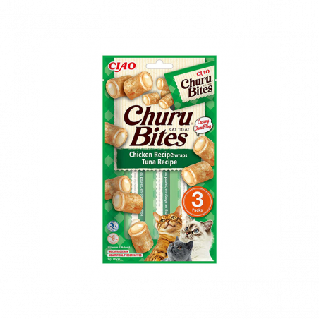 Churu Bites suktinukai su vištiena ir tunu skanėstai katėms, 3 vnt.