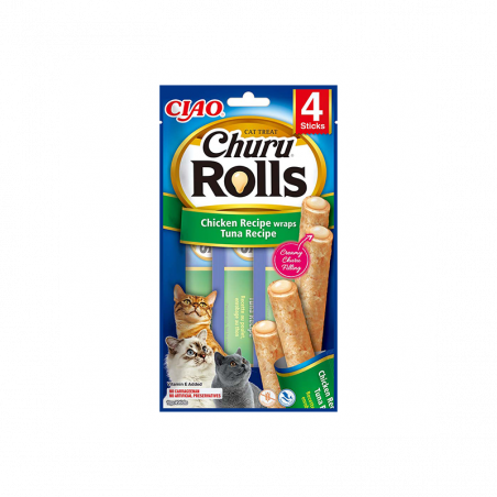 Churu Rolls lazdelės su vištiena ir tunu skanėstai katėms
