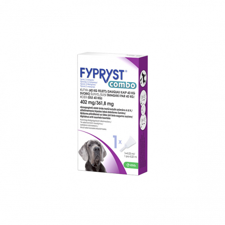 Fypryst Combo antiparazitinis užlašinamasis tirpalas ypač didelių veilsių šunims, (virš 40 kg), 402 mg