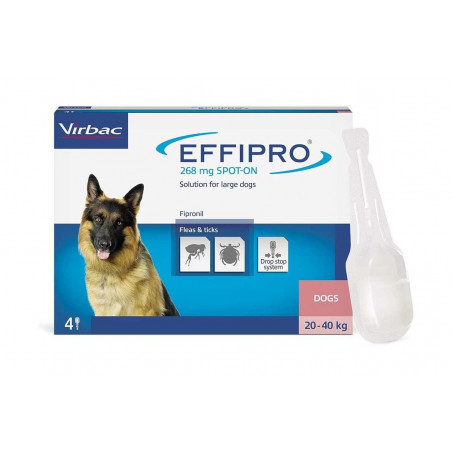 EFFIPRO 268 mg užlašinamasis tirpalas dideliems šunims (20-40 kg), N4