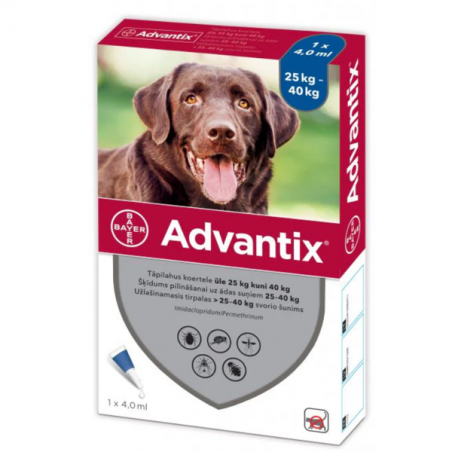 ADVANTIX lašai šunims nuo blusų ir erkių, 25-40kg, N4