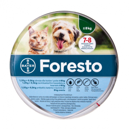 FORESTO antkaklis katėms ir šunims iki 8kg, 38cm