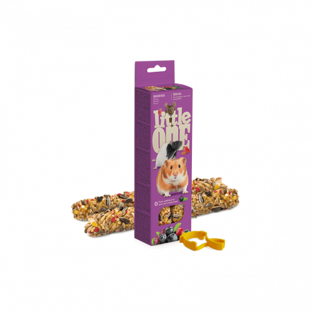 Little One lazdelės su uogomis skanėstai žiurkėnams, 2x60 g