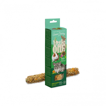 Little One Green Valley lazdelė su žolelėmis ir gėlėmis skanėstas graužikams, 160 g