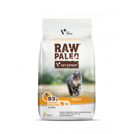 Raw Paleo Cat Adult Turkey&Chicken sausas maistas katėms su kalakutiena ir vištiena