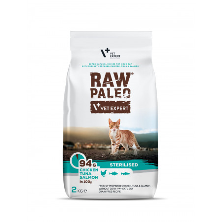 Raw Paleo Cat Sterilised Chicken&Tuna&Salmon sausas maistas katėms