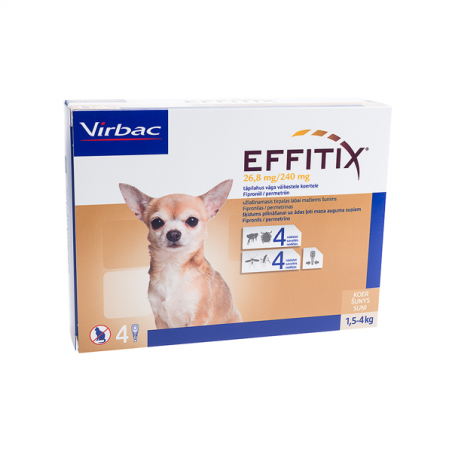 EFFITIX XS 26,8 mg/240 mg užlašinamasis tirpalas šunims 1,5-4kg, N4