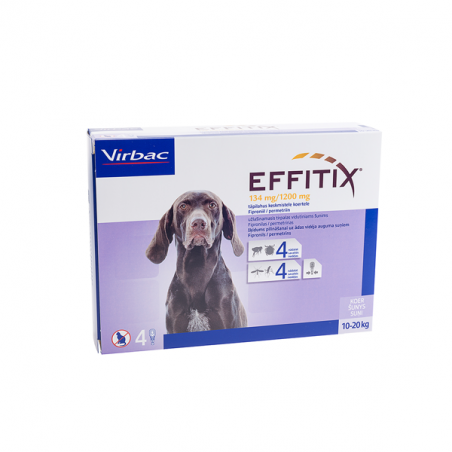 EFFITIX M 134 mg/1200 mg užlašinamasis tirpalas šunims 10-20kg, N4