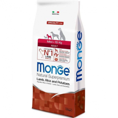 Monge Dry Dog Spec. Line - Mini Adult Lamb, rice & potatoes sausas maistas mažiems šunims su ėriena