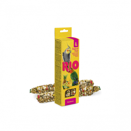 RIO lazdelės su tropiniais vaisiais ilgauodegėms papūgoms, 2x40 g
