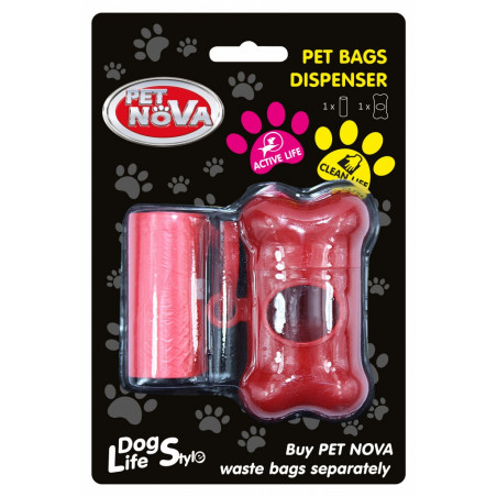 PET NOVA higieniniai maišeliai su raudonu dėklu