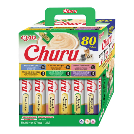 Churu kreminis skanėstas katėms su vištiena ir tunu, 80 vnt