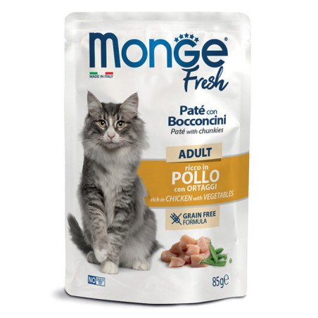 Monge Fresh Pouches Chicken ir Vegetables konservai katėms su vištiena ir daržovėmis