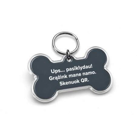 Padėk Grįžti kauliuko formos QR PAKABUKAS