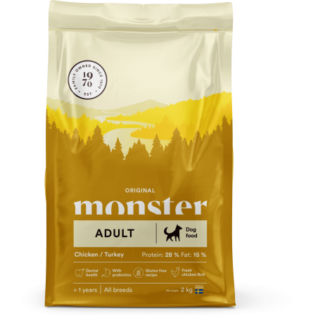 Monster Original Adult sausas maistas su vištiena ir kalakutiena šunims