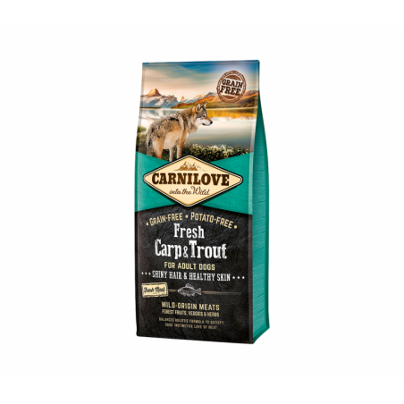 Carnilove Fresh carp & trout sausas bregūdis maistas šunims su karpiu, upėtakiu ir lašiša