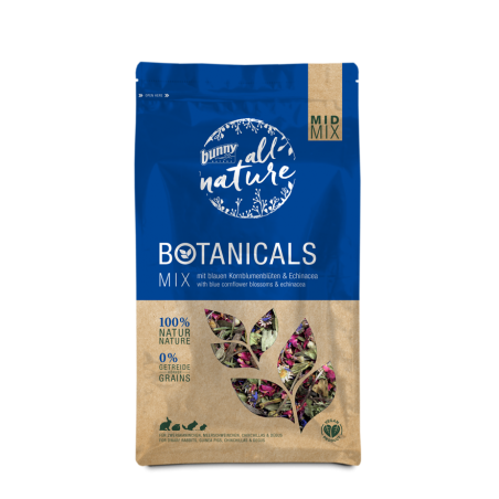 Bunny BOTANICALS MID MIX su mėlynųjų rugiagėlių žiedais ir ežiuole