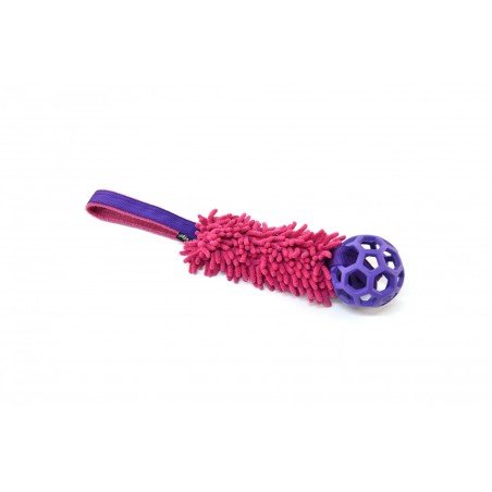 Rumla žaislas su mop ir jw hol-ee roller s dydžio kamuoliuku, violetinė/rožinė