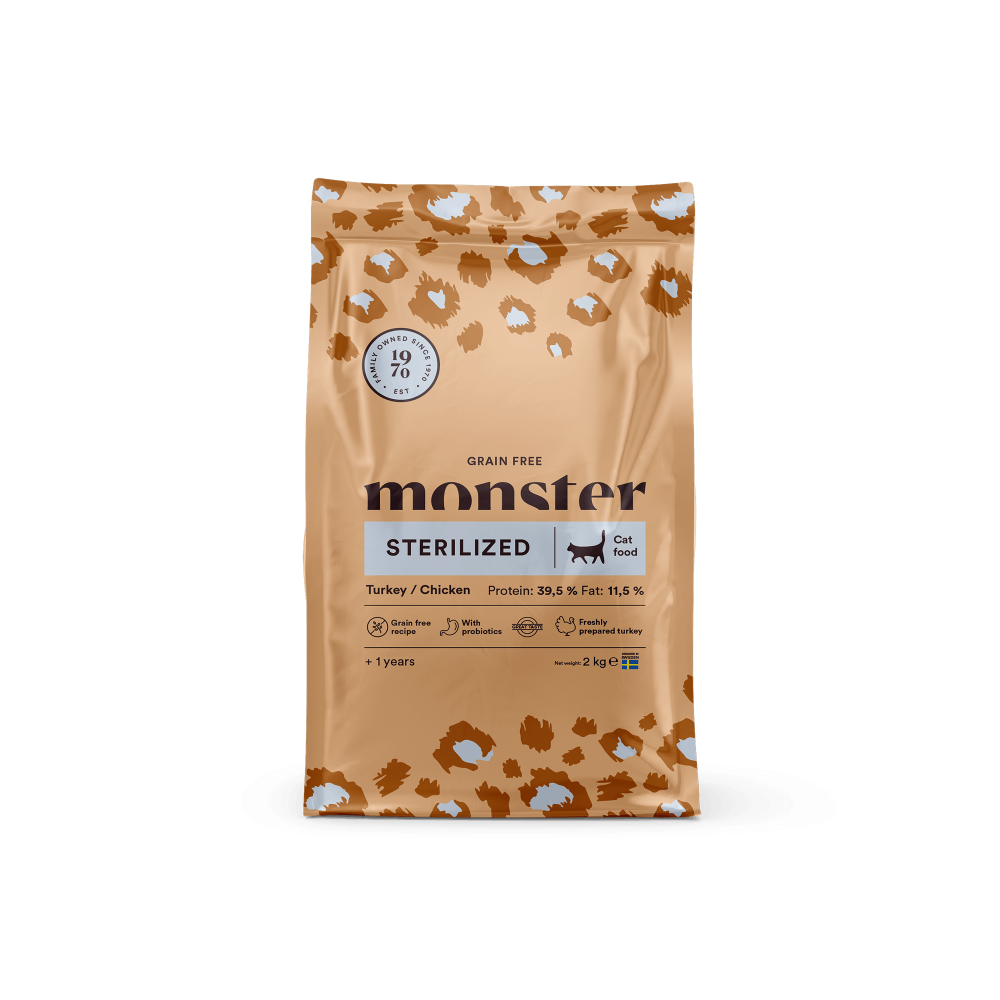 Monster Grain Free Sterilized sausas maistas katėms su kalakutiena ir vištiena