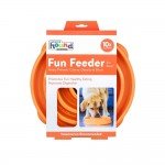 Outward Hound Fun Feeder Swirl lėto valgymo dubenėlis augintiniams oranžinis