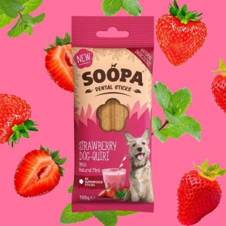 Soopa Strawberry Dog-Quiri Sticks skanėstai šunims