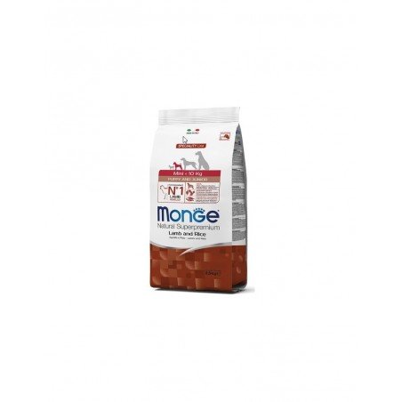 Monge Dry Dog Monoprotein Line Mini Puppy Lamb & rice sausas maistas mažų veislių šuniukams su ėriena