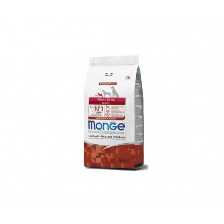 Monge Dry Dog Monoprotein Line Mini Adult Lamb sausas maistas mažų veislių šunims su ėriena