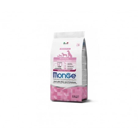 Monge Dry Dog Monoprotein Line All Breeds Puppy Pork, rice & potatoes sausas maistas šuniukams su kiauliena