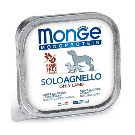 Monge Monoprotein Solo konservai su ėriena šunims, 12 x 150 g