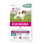 Eukanuba daily care mono-protein adult all breed duck sausas vieno baltymo maistas šunims su antiena