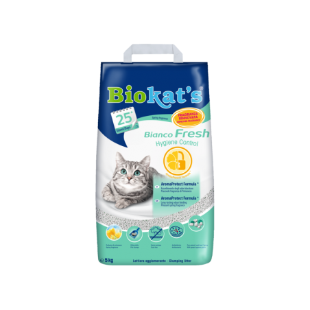 BIOKAT'S BIANCO FRESH HYGIENIC kraikas katėms, 5 kg