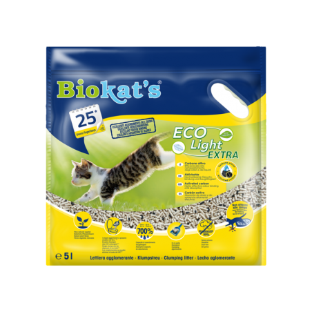 BIOKAT'S ECO LIGHT EXTRA kraikas katėms su anglimi